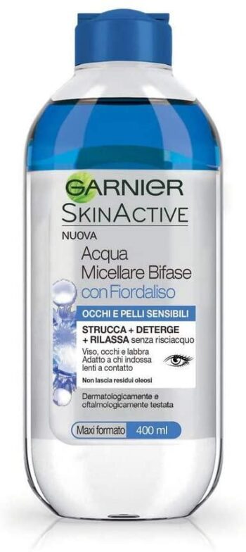 GARNIER SkinActive Acqua Micellare Bifase con Fiordaliso Occhi e Pelli Sensibili 400 ml