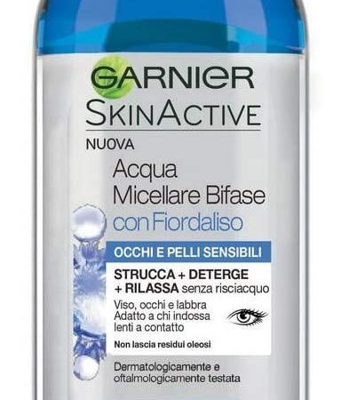 GARNIER SkinActive Acqua Micellare Bifase con Fiordaliso Occhi e Pelli Sensibili 400 ml