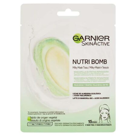 GARNIER Maschera viso nutriente e riparatrice Nutri Bomb - Latte di mandorle
