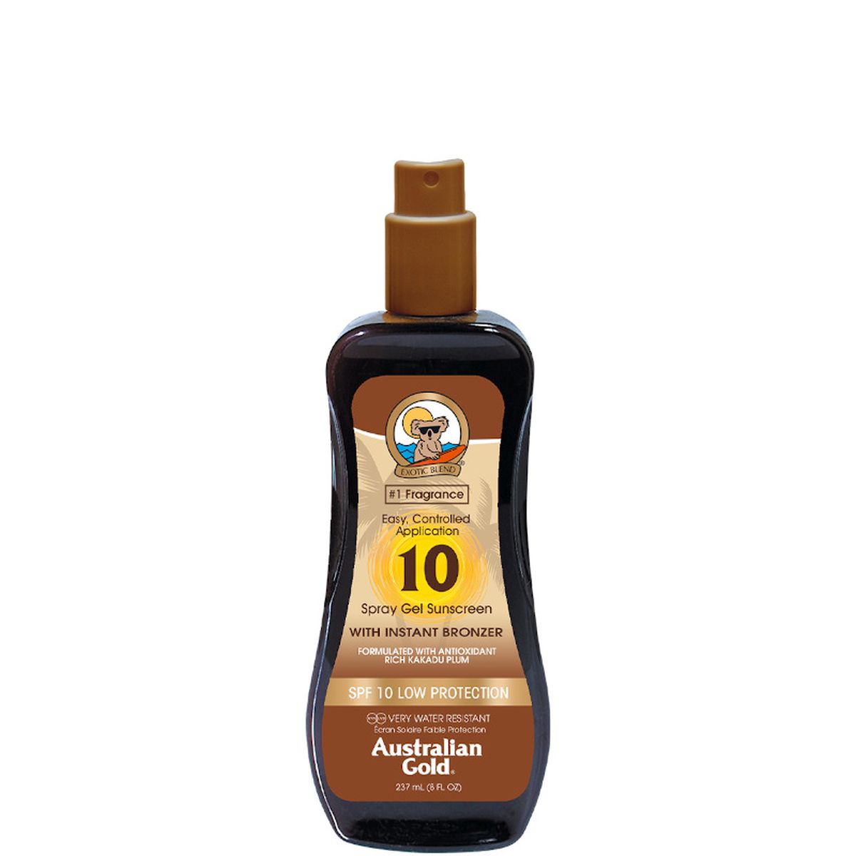 AUSTRALIAN GOLD SPF 10 SPRAY GEL CON BRONZER 237ml