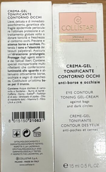 Collistar Crema Gel Tonificante Contorno Occhi 15ml