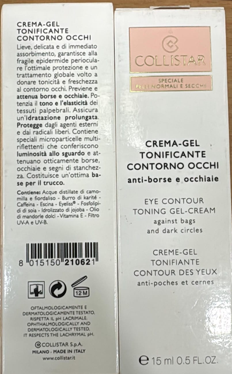 Collistar Crema Gel Tonificante Contorno Occhi 15ml